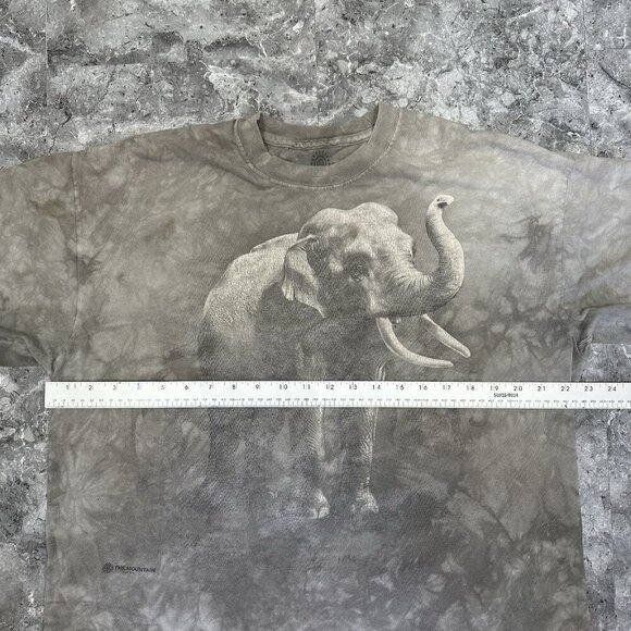 The Mountain Mens XL T Shirt Elephant Tie Dye African Lion Safari Grey - Picture 7 of 8